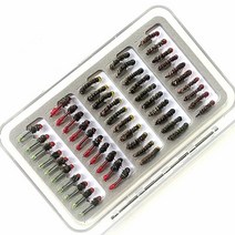 루어 KKWEZVA 50pcs 조합 요정 플라이 낚시 파리 플라이 곤충 다른 스타일 연어 송어 플라이 낚시 미끼 낚시 태클, 1-1박스