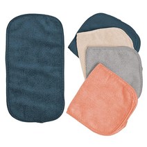 S&T INC. 재사용 가능한 메이크업 리무버 물티슈 얼굴용 수건 극세사 페이스 천 클린 메이크업 라이너 마스카라 및 피부 오일 다양한 고체 15.2 x 30.5cm(6, 5 Count (Pack of 1), Waves