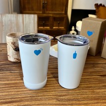 스팟 BLUEBOTTLE 블루보틀텀블러 커피 스테인리스 보온 보냉 동반 컵 드링크, 블루보틀 양면 스트레이트 드링크 캡 354ml