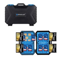휴대폰 액션캠 PULUZ 방수 메모리카드 다중 유심칩 카메라 세트 범퍼 보관 2개 케이스 수납 휴대 007, PU5001(소형)_블루블랙