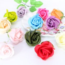 비누꽃 장미 낱개판매 비누꽃 도매, #31 자주보라