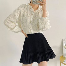 퍼니걸스 9915 카라 브이넥 플라워 블라우스 여성의류