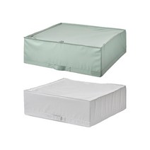 이케아 STUK 스투크 수납박스 중형 55x51x18cm 옷 의류 이불 수납함 보관함 리빙 공간박스, 라이트/그레이그린_305.276.75