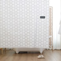 헥사곤 욕실 방수 패브릭 커튼 (메탈집게 증정), 단품, 단품