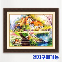 블링블링 사은품증정 DIY보석십자수세트 풍경 명화 비즈 큐빅, CH3D-162 (숲속오두막)