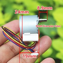 감속 기어 모터 속도조절 미니 24mm 스테퍼 모터 24BYJ DC 5V 4 상 5-와이어 긴 샤프트 소형 감속 기어 박, 한개옵션0