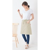 모올글래드 반앞치마 심플 카페 바리스타 허리 앞치마 식당용 홀서빙용 스트라이프 데님, 반앞치마 (프리미엄-베이지)