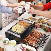 연기안나는 자동 양 닭 꼬치 구이팬 그릴 온도 다용도 오븐 꼬치구이 전기 캠핑 가정용기계, 10꼬치(달인형-맥반석 불판)