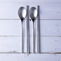 라온누리 에라토 프로포즈 컬러 수저세트, [숟가락2+젓가락2], 실버