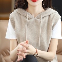 제이제이헤라 여성용 니트 후드 조끼 베스트 v007