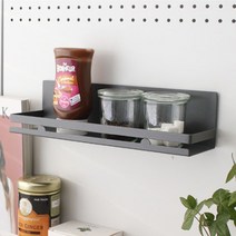 자석 철제선반 현관문 냉장고 부착 못안박는 선반, 브라운