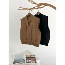 코지일이삼 코지 여자 황토 시보리 브이넥 캐주얼 야상 누빔 조끼 (9123315)