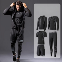 PT복 런닝복 겨울트레이닝복 헬스운동복 남성헬스복, 2XL 피트니스 4점 A세트
