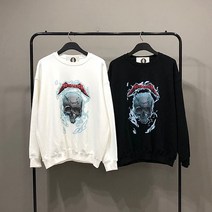 맨스토리 남자 오버핏 메탈리카 나염 쭈리면 맨투맨