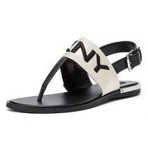 디케이앤와이 DKNY 여성용 Halcott 플랫 샌들 내추럴 블랙 앰버