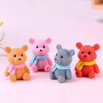 아기자기한 소품 로코코 앤티크 욕실 화장대 미니어처 장난감 미니어쳐 1pcs 인기있는 플라스틱 테디 베어 요정 정원 부활절 동물 인형 파티 선물 홈 장식 액세서리, 20개 4개