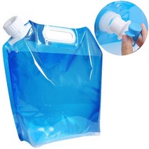 재난가방 생존배낭 생존키트 지진가방 신제품 휴대용 접이식 대용량 물주머니 캠핑 여행 두꺼운 물 저장 백 야외 주방용품 생존 용품, 수도꼭지 포함 5L