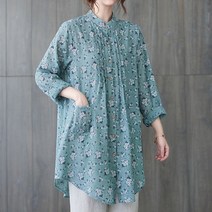 모찌봉 / 봄가을 나들이룩 추천 플라워 패턴 루즈핏 셔츠