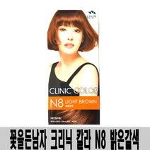 꽃을든남자 크리닉 칼라 염색약-(N8밝은갈색 x 1개), N8밝은갈색, 1개