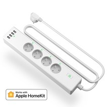 meross homekit 스마트 전원 스트립 wifi 서지 보호기 eufr 소켓 원격 별도 제어 지원 alexa google home smartthnigs, fr 버전