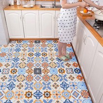 셀프장판 붙이는 소프트콘크리트 타일형 한지 대리석무늬 장판현대 두꺼운 PVC 바닥 스티커 자기 접착 종이, 06 Color-003_02 1m x 40cm