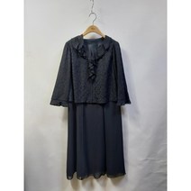 일본빈티지 RIFANNE검정레이스배색 검정시폰 롱원피스77