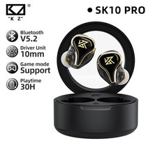 KZ SK10 PRO 진정한 무선 헤드셋 블루투스 스포츠 이어폰 HiFi 스테레오베이스 인 이어 버드 낮은 대기 시, [01] SK10 Pro Black, 01 SK10 Pro Black