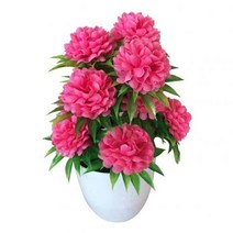 인공 꽃 국화 분재 화분 풍경 사무실 책상 홈 웨딩 크리스마스 장식 1 피스, [04] Rose 레드