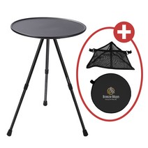브리즈문 캠핑 원형 사이드 테이블 보조 미니 경량 오 테이블 블랙, 01.원형 사이드 테이블 - 블랙, 01.원형 사이드 테이블 - 블랙
