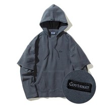 COVERNAT 커버낫 레이어드 더블 후디 후드 피그먼트차콜
