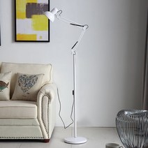 LACMEE 3단 장스탠드 LED 조명 제도용 플로어 스탠드 블랙/화이트, 화이트