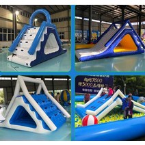 대형 에어바운스 양면 미끄럼틀 놀이터 워터 슬라이드, 삼각 슬라이드 (4x3x3)