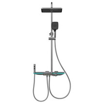 화장실샤워기 해바라기샤워기 LED디지털 샤워수전, 화이트 샤워 세트