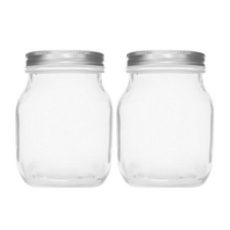 홈앤라이프사 각유리병 1000 금속실버캡, 1000ml., 2개입