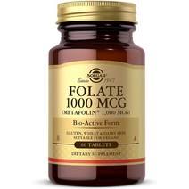 솔가 엽산 폴레이트 Solgar Folate 1000 mcg DFE 120 정, 1개, 120정