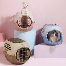 오블리펫 답답하지 않는 투명창 고양이 이동장, 브라운