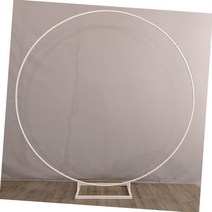 꽃 장식 전시대 셀프 웨딩 포토존 플라워 지지대 백그라운드 배경 연출 원형 아치 프레임 연철 풍선 파티 링 라운드 꽃문, 사각받침원형파이프2m직경화이트