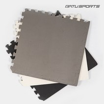 라이프앤샵 바투스포츠 EVA 헬스매트 층간소음 조립식 퍼즐매트/홈트매트/운동매트/필라테스매트/요가매트 12mm, 블랙 2장+그레이 2장