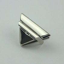 공예 금속 삼각형 프레스 패션 스위치 잠금 장치 1 개 DIY 핸드백 가방 지갑 수하물 하드웨어 폐쇄 부품 액세서리, [04] SV, Silver