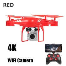 EBOYU KY101D 2.4Ghz RC 드론 20 분 비행 시간 w/ 4K Wifi FPV HD 카메라 고도 유지 제스처 모드 쿼드콥터, 09 Red 4K WiFi Cam