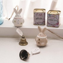 단추 토끼종 도자기 2color 도어벨 풍경 문종 인테리어 소품 디자인 아이디어 상품, 베이지