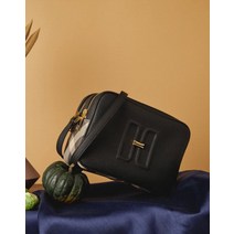 DAKS 블랙 체크배색 가죽 크로스백 3948