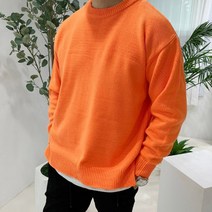 봄 가을 오버핏 형광 니트티셔츠 / 형광 핑크 주황 노랑