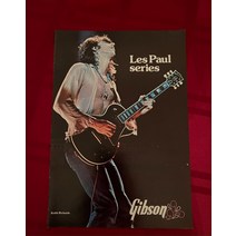깁슨 기타 GIBSON GUITAR LES PAUL 시리즈 1975 카탈로그 표지 NOS에 KEITH RICHARDS 포함