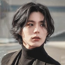 남성가발 남자 부분 통 장발 가발 단발 패션 트렌드 속 앞머리 없는 스트레이트 볼륨 내추럴 남성 데일리 풀오버, 08 할머니+케어액