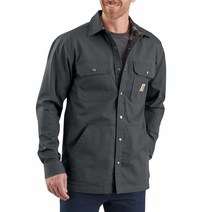 Carhartt 남성용 루즈핏 립스톱 플란넬 안감 스냅 프론트 셔츠 재킷 섀도우, Shadow_3X-Large Tall