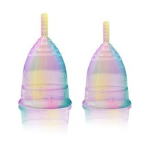 생리컵 생리컵추천 위생생리컵 1pcs 다채로운 여성 컵 학년 실리콘 생리 컵 여성 위생 생리 레이디 컵 건강 관리 기간 컵, l, 화려한