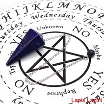 펜듈럼 Dowsing 영적 점술 천연 자수정 석영 스톤 레이키 힐링 진자 목걸이 쥬얼리 선물용 7 차크라, 25 Lapis Lazuli