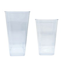 사각투명꽃통 대+소 2개 무료/사각꽃통 투명 물통