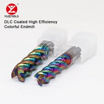 YUZETOOLS-HRC60 DLC 코팅 컬러풀 고광택 고효율 알루미늄 밀링 커터 텅스텐 카바이드 스틸 3 플루트 엔드, 02 D5-D6-50L-3T